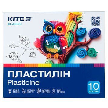 Пластилін Kite Classic K-084, 10 кольорів по 200 г 194310 фото &mdash; Кузя