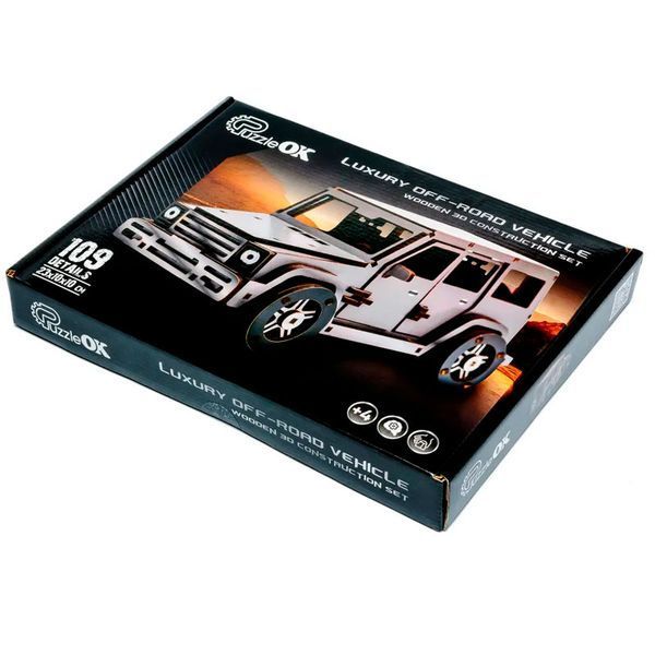 Дерев'яний 3D-конструктор PuzzleOk Gelandewagen Puz-26914 на 109 деталей 191167 фото &mdash; Кузя