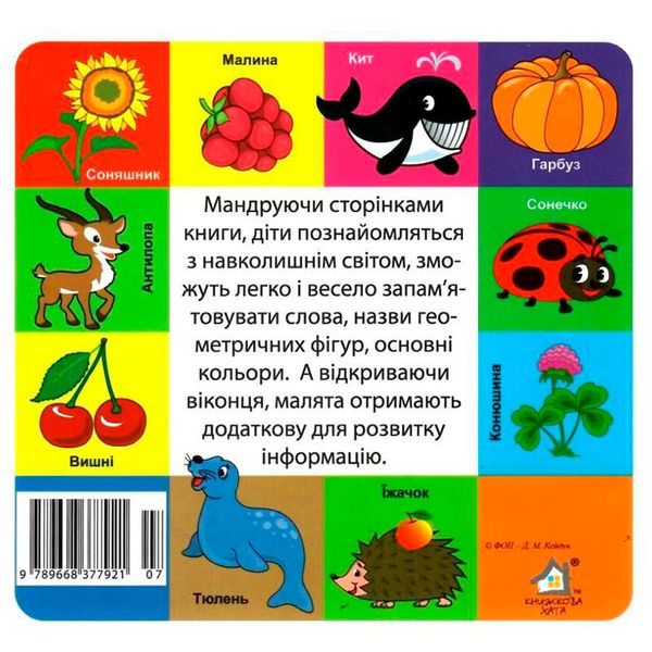 Книжка-картонка з віконцями "Мої перші слова.Світ навколо нас" 33 віконця 145891 фото — Кузя