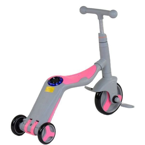 Самокат музыкальный с подсветкой 3в1 (Самокат-Беговел-Велосипед) Best Scooter JT 90601 131568 фото &mdash; Кузя