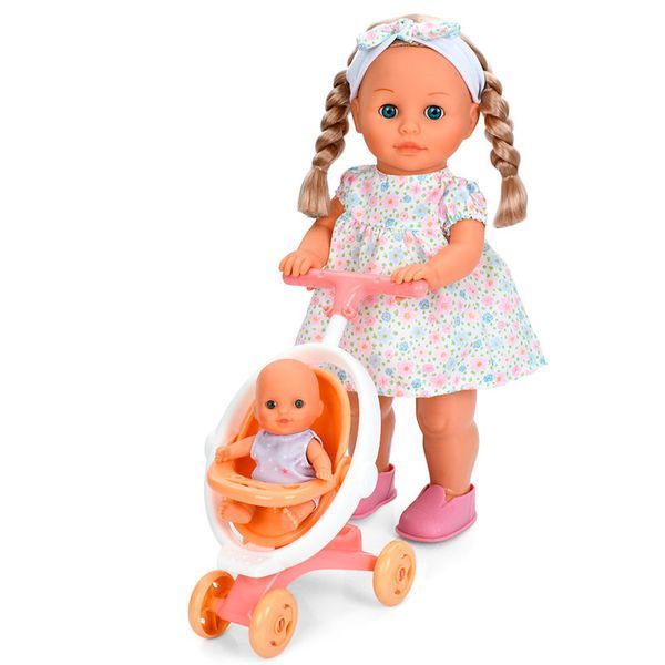 Інтерактивна лялька Даринка Limo Toy M 6194 I UA з пупсом, коляскою та набором для годування 191506 фото &mdash; Кузя
