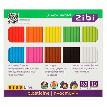 Пластилін ZiBi Kids Line 10 кольорів 160 г ZB6273 193724 фото &mdash; Кузя
