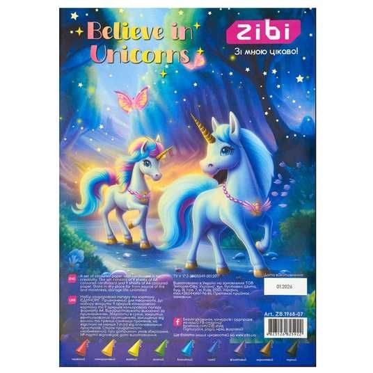 Купить Набор цветного картона и бумаги ZiBi ZB1968-07 Unicorn А4
