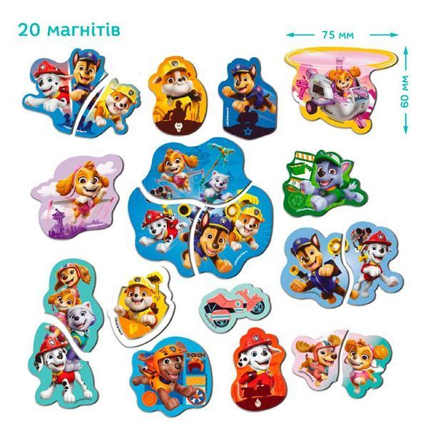 Набір магнітів Цуценята-рятувальники 20 шт Dodo 200669 190614 фото &mdash; Кузя