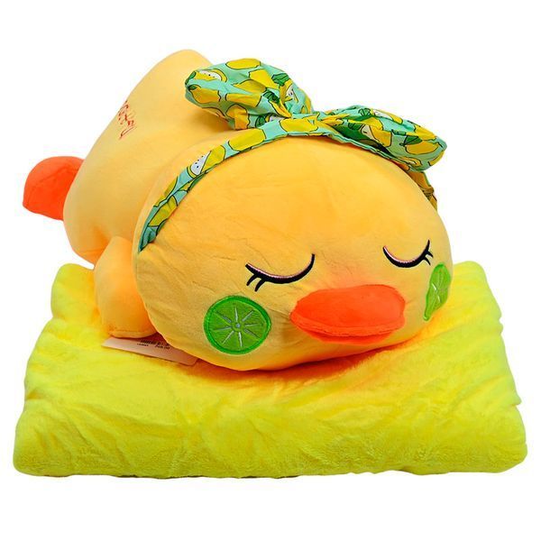 Мягкая игрушка с пледом 3 в 1 "Уточка с бантиком" L1126, 60 см 134663 фото &mdash; Кузя