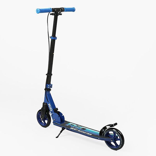 Двоколісний самокат Best Scooter Rio R-31420 з амортизатором та ручним гальмом, синій 193455 фото &mdash; Кузя