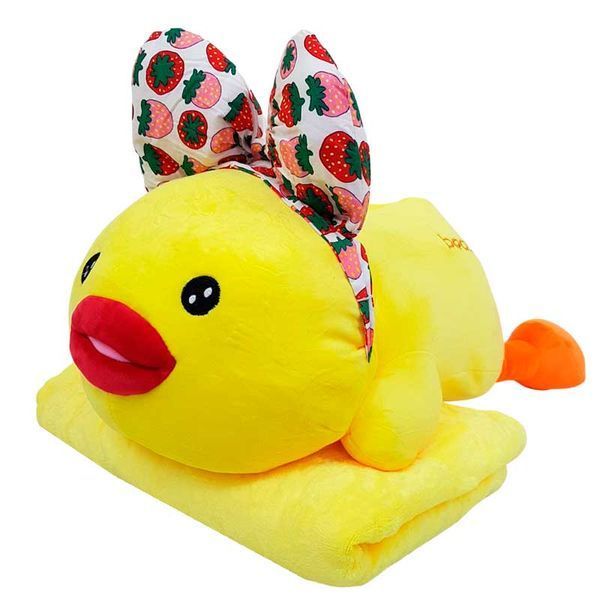 Мягкая игрушка с пледом 3 в 1 "Уточка с бантиком" L1126, 60 см 134663 фото &mdash; Кузя