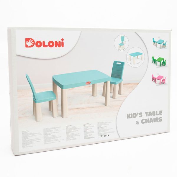 Дитячий стіл з стільцями Doloni Toys 04680/7, бірюзовий 191790 фото &mdash; Кузя