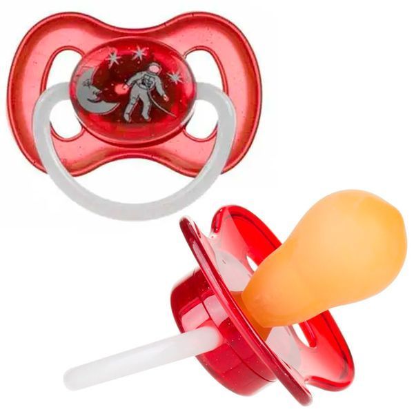 Латексна кругла пустушка Canpol babies Space, 6-18 міс., 23-222 red 120520 фото &mdash; Кузя