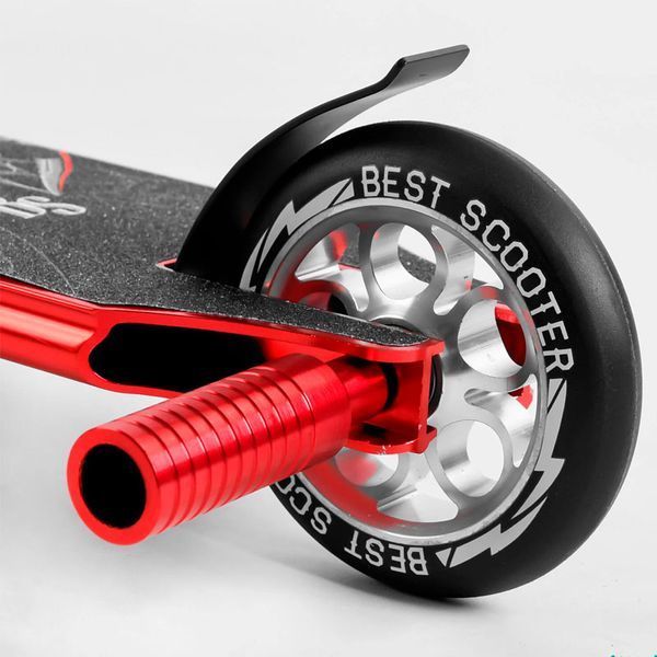 Трюковий самокат Best Scooter 28536 з пегами, алюмінієвими дисками та HIC-системою, червоний 193458 фото &mdash; Кузя
