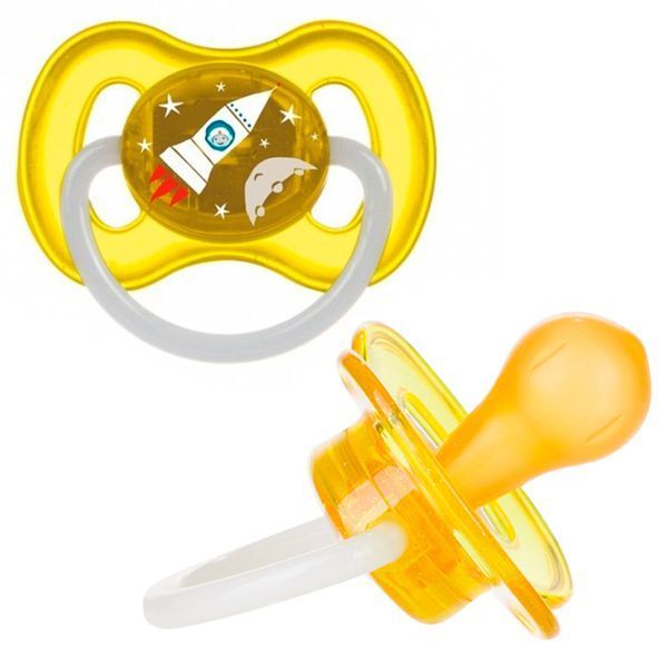 Латексная круглая пустышка Canpol babies Space, 6-18 мес., 23-222 yel 120521 фото &mdash; Кузя