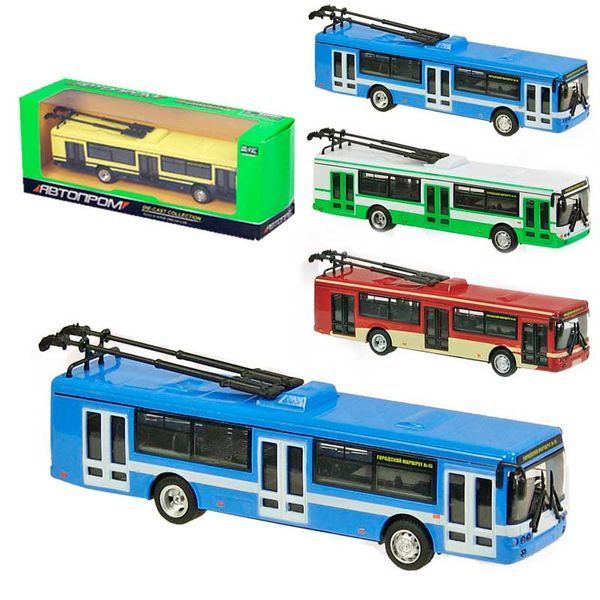 Игрушечный троллейбус Автопром 6407ABCD, 4 цвета 89710 фото &mdash; Кузя