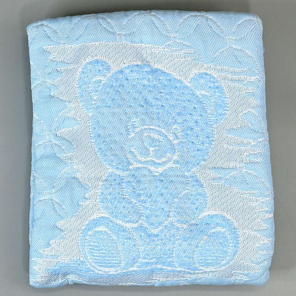 Плед детский стеганый Adin Baby 90 x 95 см арт. 9500, голубой (Мишка) 191278 фото &mdash; Кузя