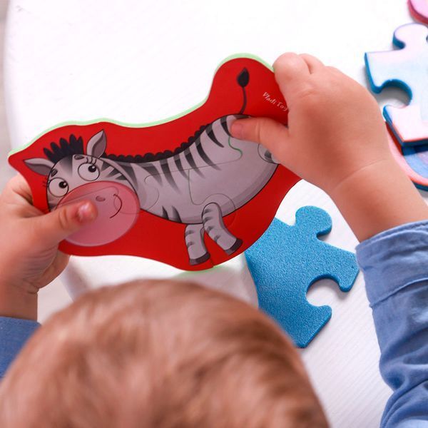 Мягкие беби-пазлы Детеныши Зоопарк 4 картинки Vladi Toys VT1106-88 192336 фото &mdash; Кузя