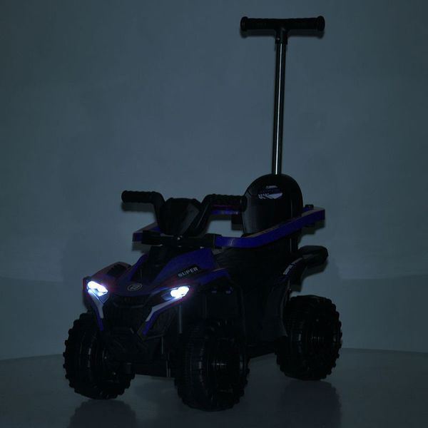 Квадроцикл-толокар 3 в 1 Bambi Racer M 6123EBLR-4 з батьківською ручкою та пультом керування, синій