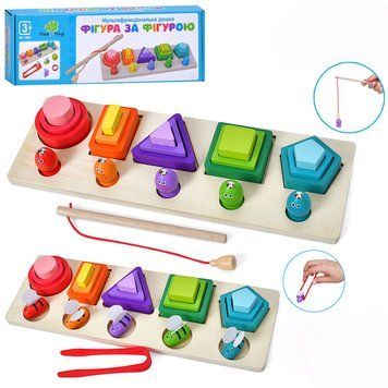 Деревянный развивающий сортер-геометрика 2в1 Tree Toys MD 1983, 2 вида 196091 фото &mdash; Кузя