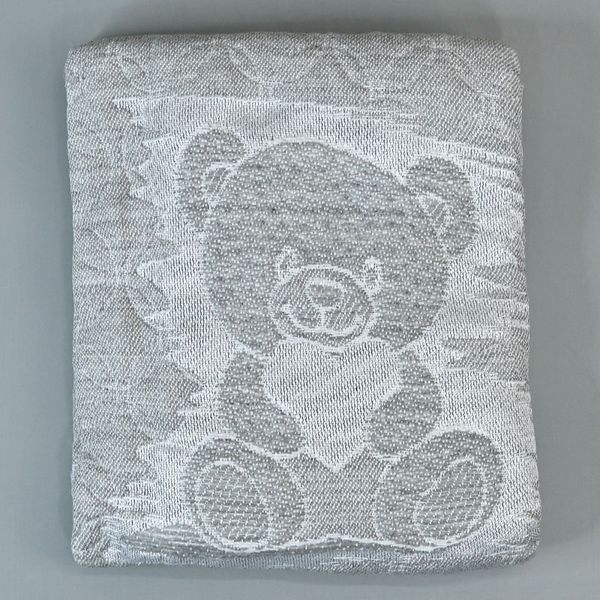 Плед детский стеганый Adin Baby 90 x 95 см арт. 9500, серый (Мишка) 191276 фото &mdash; Кузя