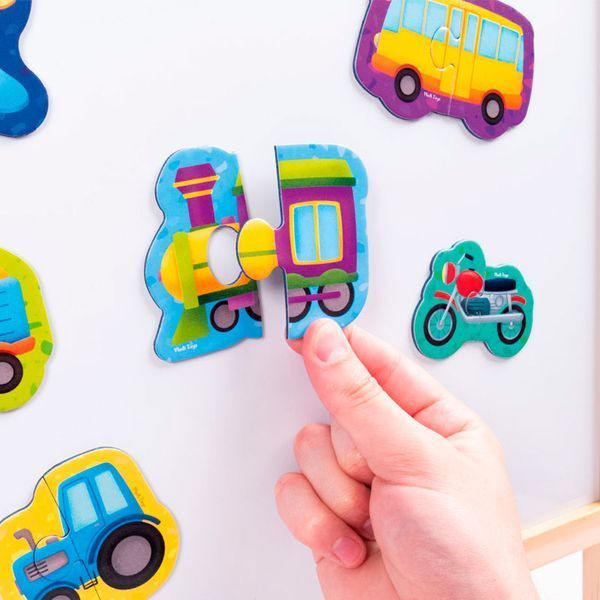 Детские магнитные пазлы Транспорт 6 картинок Vladi Toys VT1733-02 192337 фото &mdash; Кузя