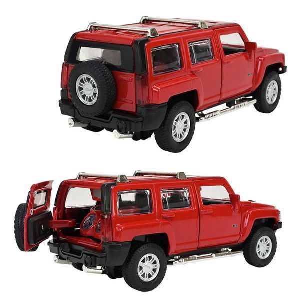 Металлическая машинка с подсветкой и звуком Hummer H3 Автопром 68321, 2 цвета 186851 фото &mdash; Кузя