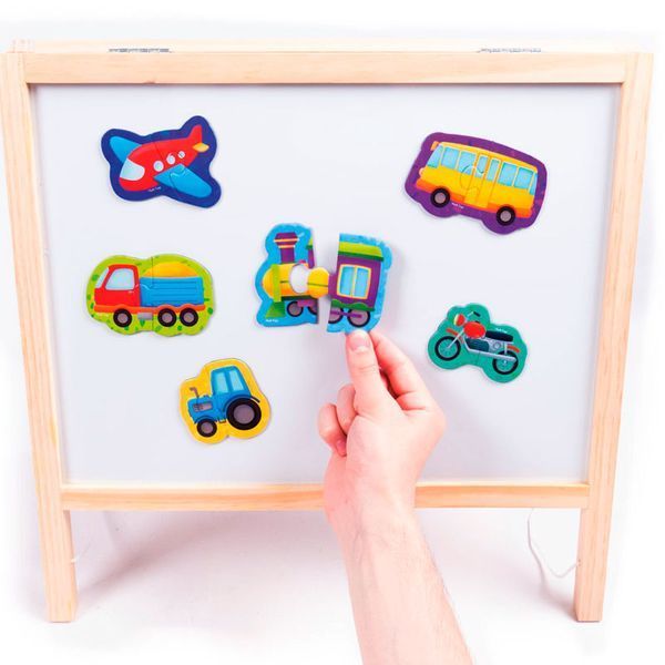 Детские магнитные пазлы Транспорт 6 картинок Vladi Toys VT1733-02 192337 фото &mdash; Кузя