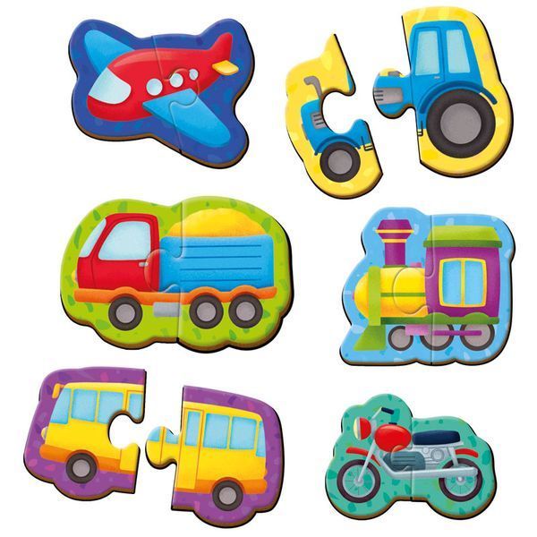 Детские магнитные пазлы Транспорт 6 картинок Vladi Toys VT1733-02 192337 фото &mdash; Кузя