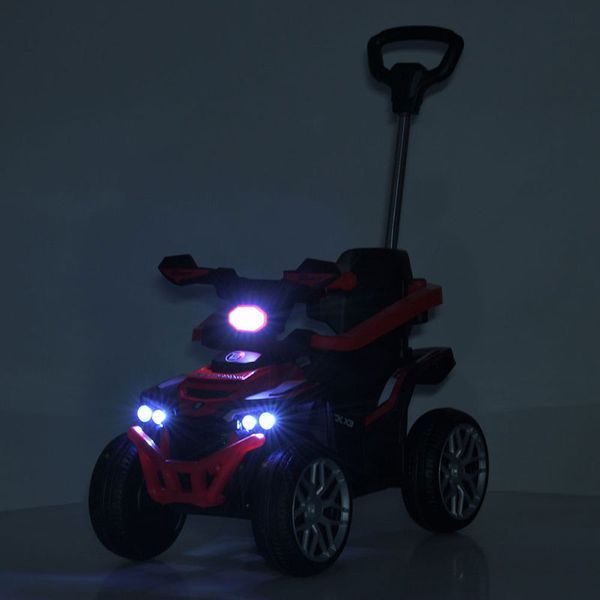 Квадроцикл-толокар 3в1 Bambi Racer M 6275EBLR-3 з батьківською ручкою та пультом керування, червоний