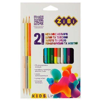 Набір кольорових олівців ZiBi KIDS Line ZB2441, 21 колір 192006 фото &mdash; Кузя