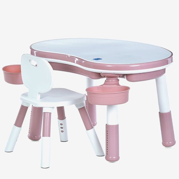 Дитячий столик зі стільчиком Bambi M 6177-8 із двосторонньою стільницею, рожевий 187516 фото &mdash; Кузя