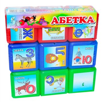 Кубики "Абетка" 06041 MToys, 9 штук 15561 фото — Кузя