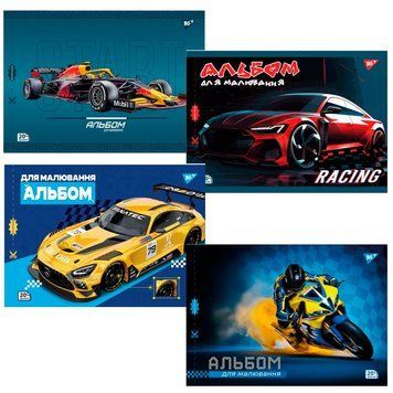Альбом для рисования на скобе YES Cars 20 листов 130604, 4 вида 192018 фото &mdash; Кузя