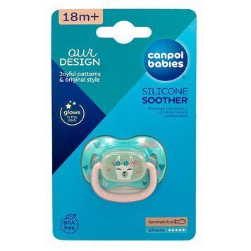Силиконовая пустышка Canpol babies 34/922_lama, 18 мес., светится 160109 фото &mdash; Кузя