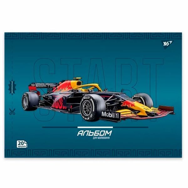 Альбом для рисования на скобе YES Cars 20 листов 130604, 4 вида 192018 фото &mdash; Кузя