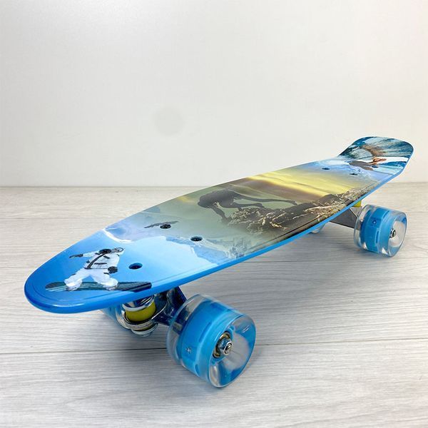Скейт Пенни Борд (Penny Board) со светящимися колесами PU, d=6см F 3270 Best Board 130366 фото &mdash; Кузя