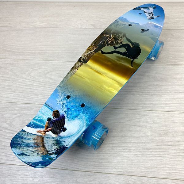 Скейт Пенни Борд (Penny Board) со светящимися колесами PU, d=6см F 3270 Best Board 130366 фото &mdash; Кузя