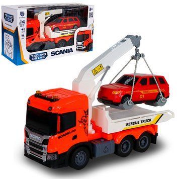 Евакуатор Scania з іграшкою TechnoDrive Big truck 6408KS 195032 фото &mdash; Кузя