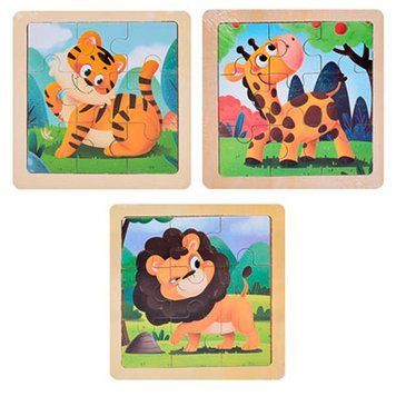 Дерев'яний міні-пазл MD 0762 Сафарі, 3 види 188949 фото &mdash; Кузя