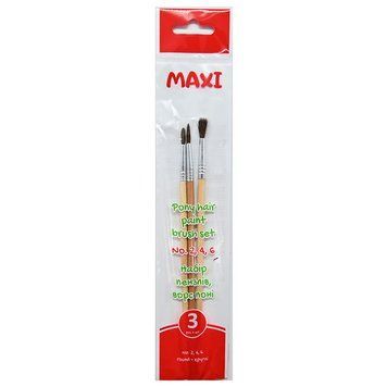 Набір пензликів для малювання (№2,4,6) "Maxi" MX60807, 3 шт