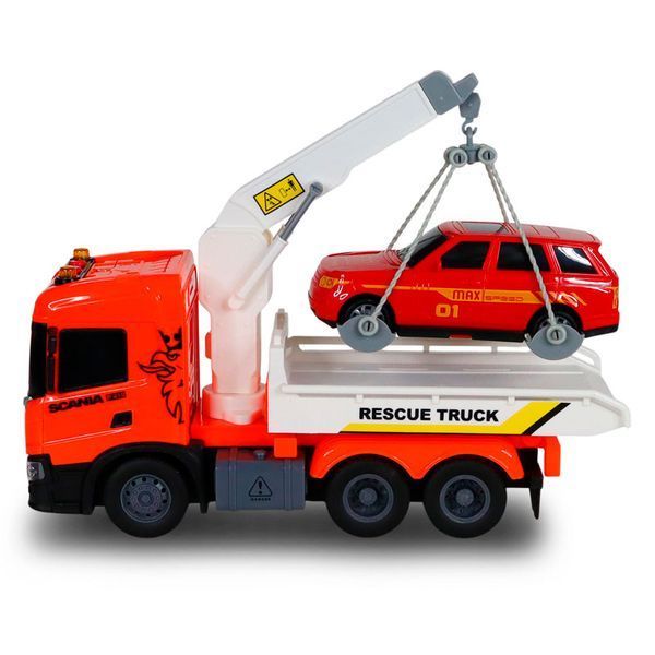 Евакуатор Scania з іграшкою TechnoDrive Big truck 6408KS 195032 фото &mdash; Кузя