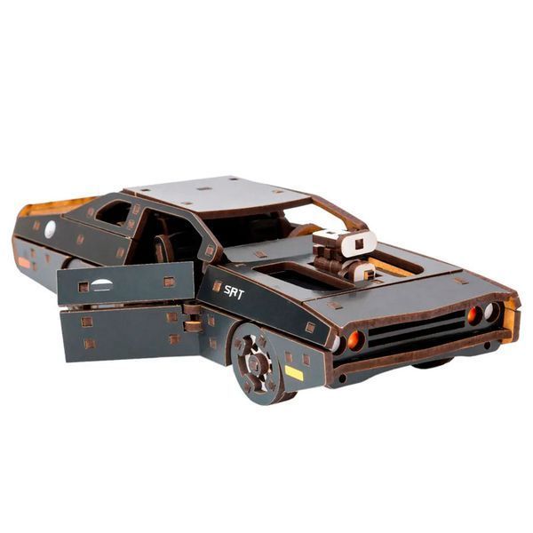Дерев&rsquo;яний 3D конструктор Fast Furious PuzzleOk Puz-62519, чорний маслкар, 125 деталей 191162 фото &mdash; Кузя