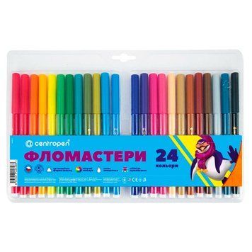 Фломастеры смываемые Centropen 7550 24 Color World, 24 цвета 52347 фото &mdash; Кузя