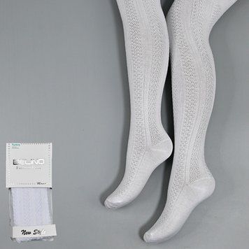 Колготы детские для девочки 1-2 года, "Belino" ажурные, белые 185855 фото &mdash; Кузя