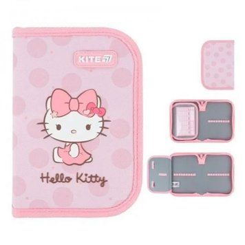 Шкільний пенал Kite HK26-621-1 Hello Kitty без наповнення 1 відділення з відворотом 193595 фото &mdash; Кузя