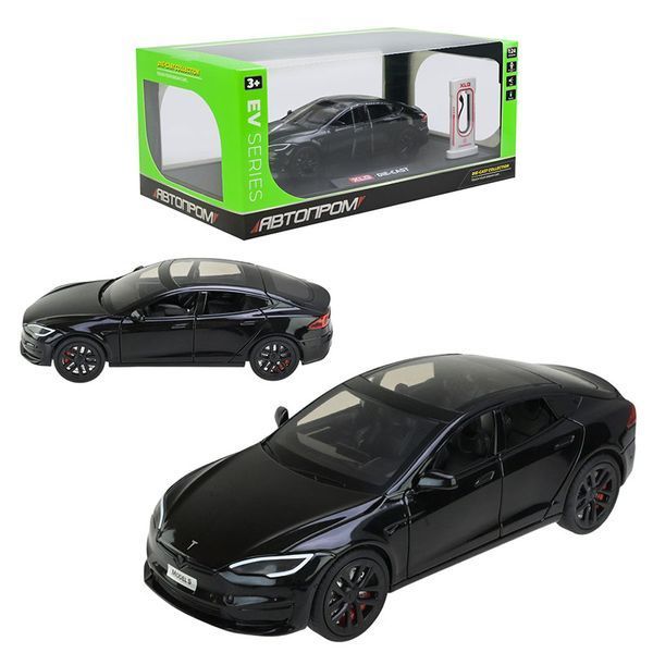Коллекционная машинка с зарядной станцией "Tesla" AP7713 "Автопром", 5 цветов 180016 фото &mdash; Кузя