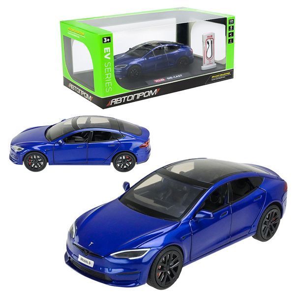 Коллекционная машинка с зарядной станцией "Tesla" AP7713 "Автопром", 5 цветов 180016 фото &mdash; Кузя
