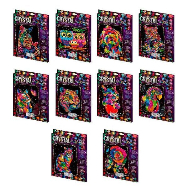 Набор для творчества "Crystal Mosaic" CRM-02-01 Danko Toys, 10 видов 154772 фото — Кузя