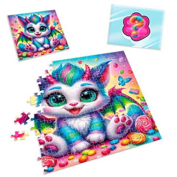 Дитячі пазли з сюрпризом Різнокольоровий дракончик Vladi Toys VT8030-05, 180 елементів 187033 фото &mdash; Кузя