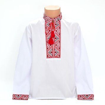 Вышиванка для мальчика "Майкл" красный 122р 172857 фото &mdash; Кузя