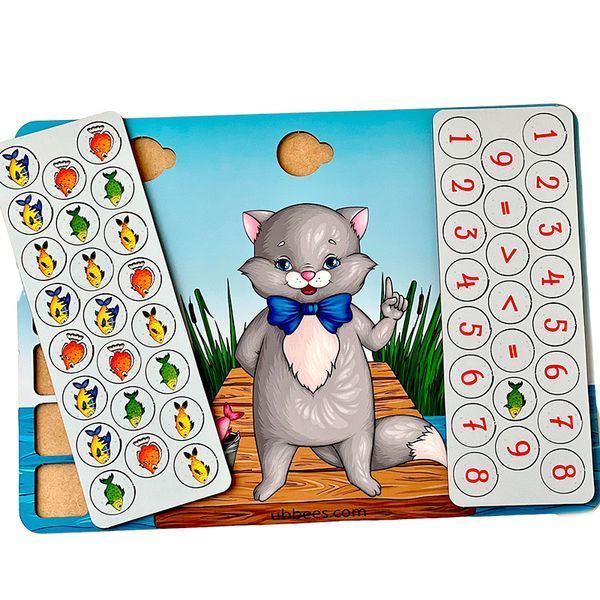 Деревянная развивающая игра ПСД237 "Ученый котик" 173583 фото &mdash; Кузя