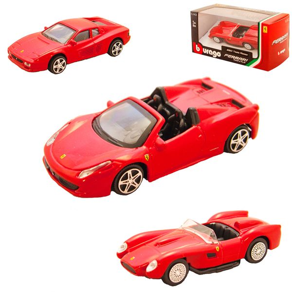 Машинка автомодель металева "Ferrari" Bburago, 1:43 мікс видів 167845 фото — Кузя