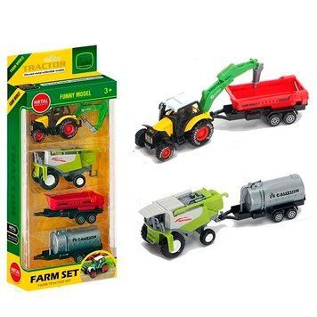 Игровой набор спецтехники YG Toys 955-243 трактор и комбайн с прицепами 195502 фото &mdash; Кузя